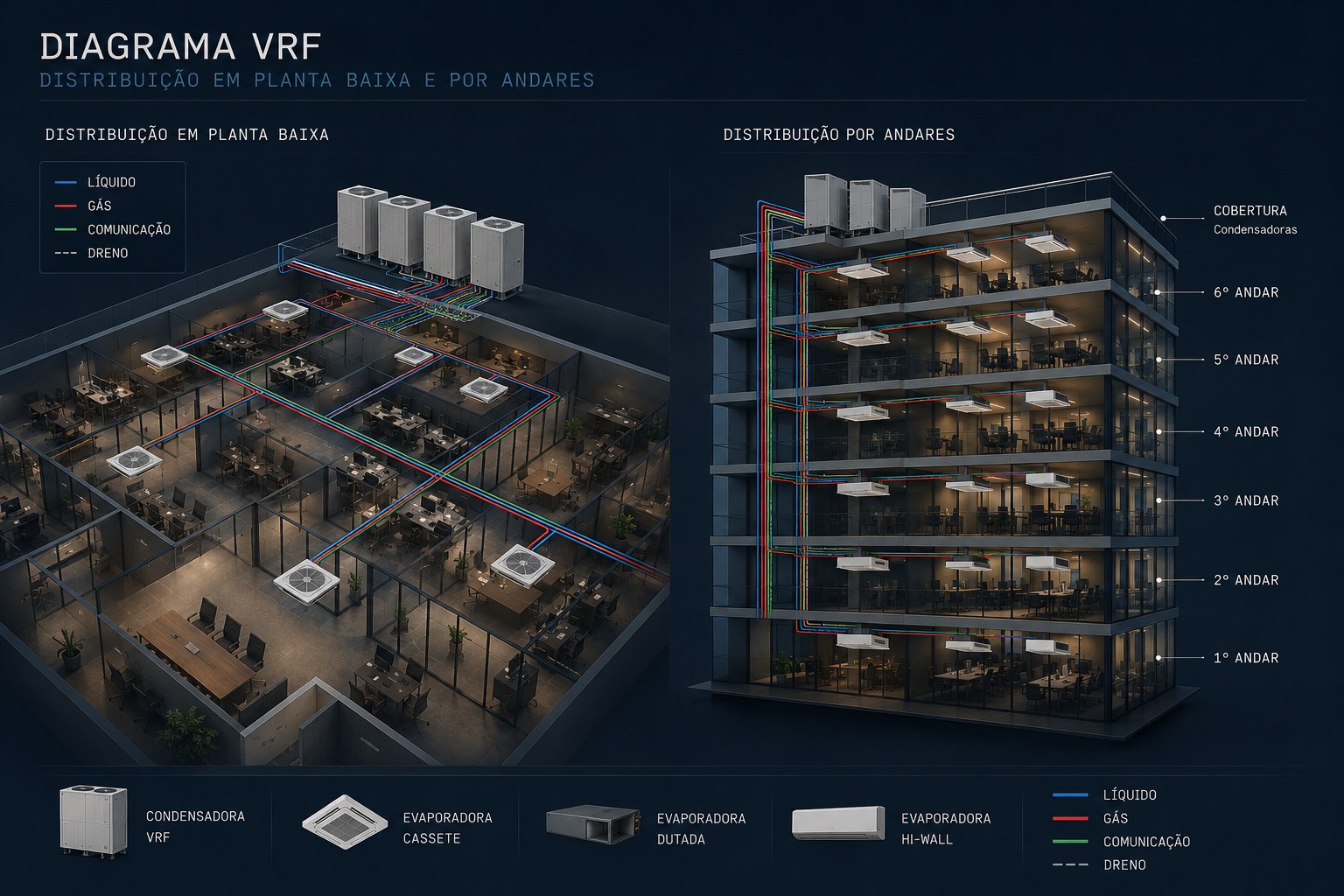 Diagrama técnico de sistema VRF